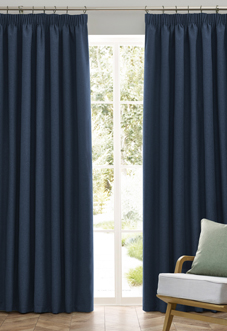 Dawn (Blackout) Pencil Pleat, Midnight - Ready Made Curtains